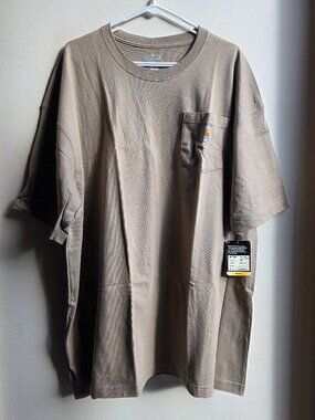 NWT Carhartt Tan Rugged Cotton Work T-Shirt Big & Tall Size 2XL